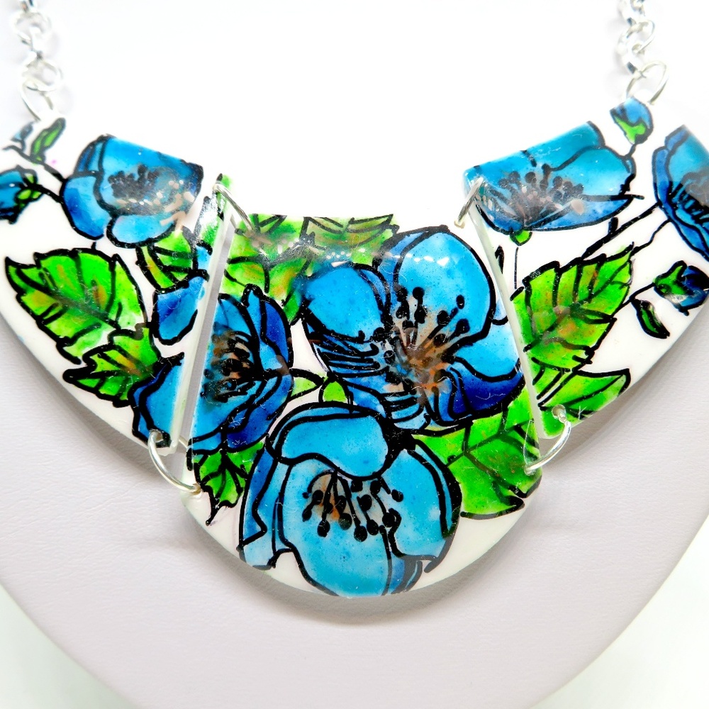Floral statement necklace, artisan necklace